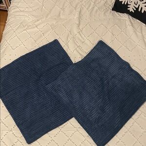 Blue Corduroy Pillow Covers set of two new